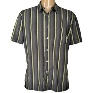 Kuhl Shirt Men Size Large Suncel Striped Short Sleeve Button Front Camp